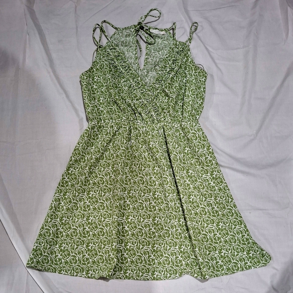 Lush Wome's Green Floral Mini Dress